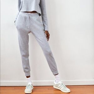 Aritzia Sunday Best baby waffle grey joggers